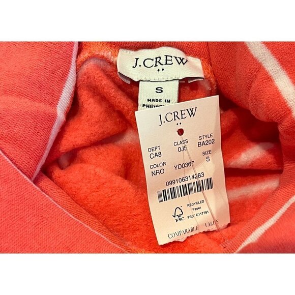 J. Crew Factory Striped mockneck sweatshirt cloudspun fleece BA202 S - Picture 4 of 4